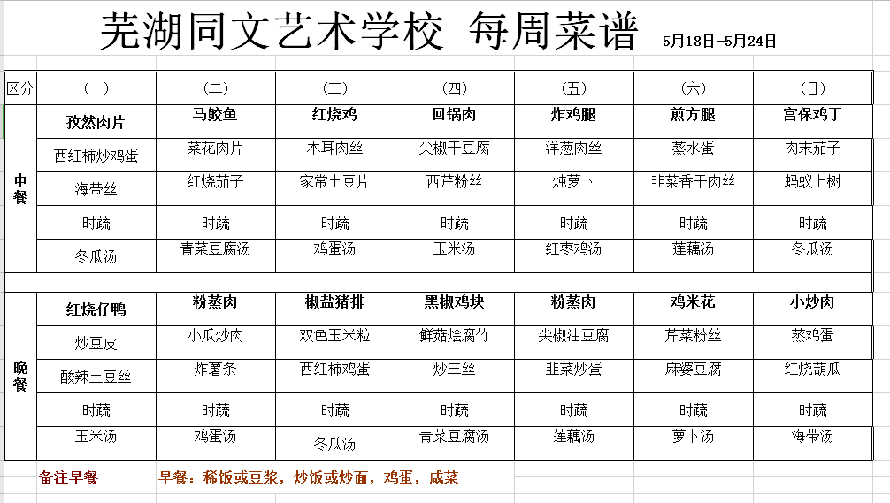 芜湖同文艺术学校 每周菜谱 5月18日-5月24日.png