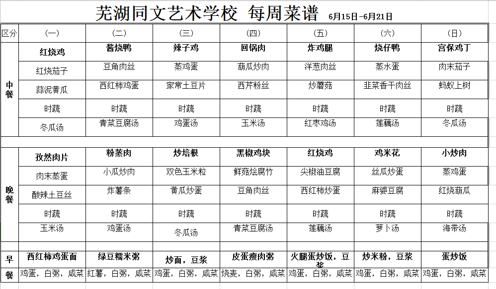 芜湖同文艺术学校 每周菜谱 6月15日-6月21日.png